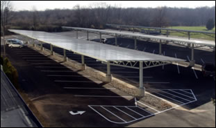 Kooltronic parking lot solar canopy